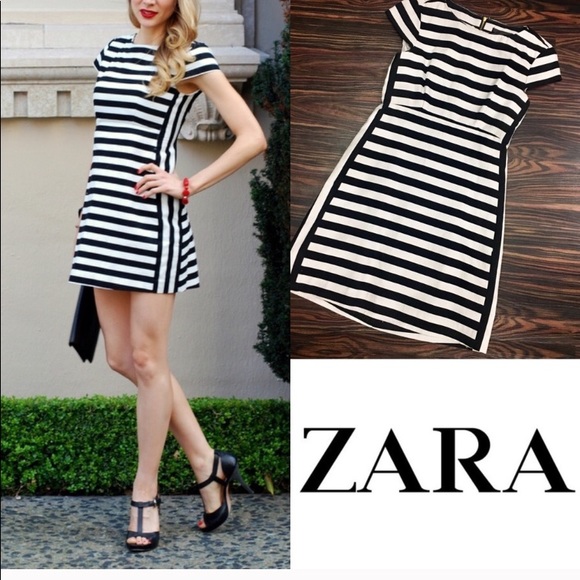 Zara Dresses & Skirts - ZARA TRAFALUC Black and white striped dress S